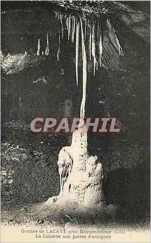 Cartes postales Grottes de Lacave pres Rocamadour (Lot) La Colonne aux Pattes D'Araignee