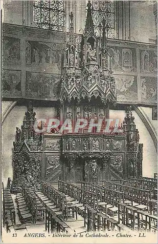 Cartes postales Angers Interieur de la Cathedrale Chaire