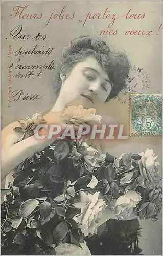 Cartes postales Fleurs Jolies Porter tous mes Voeux