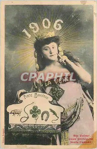 Cartes postales Porte Bonheur Sainte Veine vous protegera toute L'Annee