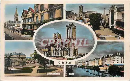 Cartes postales moderne Caen Rue Saint Pierre Boulevard General Leclerc Place de la Prefecture L'Orne