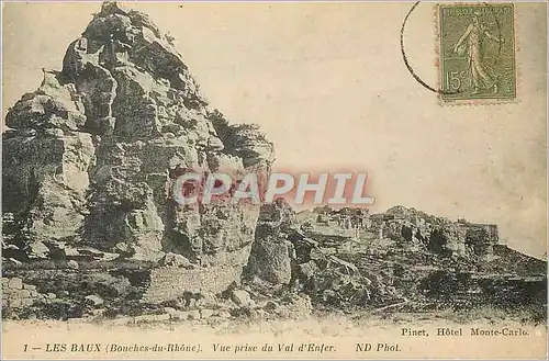 Ansichtskarte AK Les Baux (Bouches du Rhone) Vue Prise du Val d'Enfer