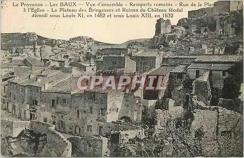Cartes postales La Provence les Baux Vue d'Ensemble Remparts Romains Rue de la Place a l'Eglise