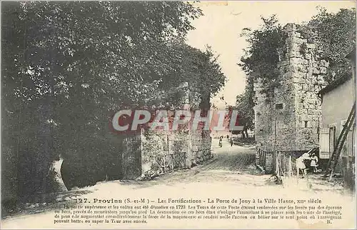 Cartes postales Provins (S et M) Les Fortifications La Porte de Jouy a la Ville Haute