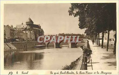 Ansichtskarte AK Laval Le Quai Paul Bondit Le Pont Vieux et la Mayenne