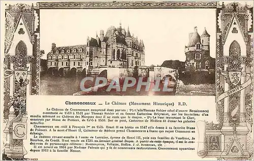 Ansichtskarte AK Chenonceaux Le Chateau (Monument Historique)