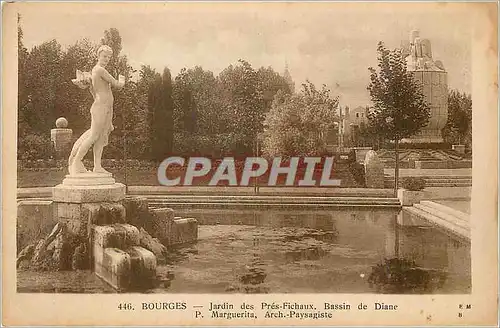 Cartes postales Bourges Jardin des Pres Fichaux Bassin de Diane