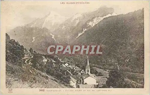 Cartes postales Les Basses Pyrenees Village d'AAS et pic de Ger Eaux Bonnes