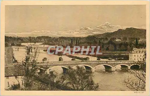 Ansichtskarte AK Pyrenees Ocean Pau Vue sur le Gave et Pic du Midi de Bicorre