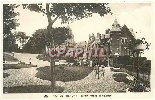Ansichtskarte AK Le Treport Jardin Public et l'Eglise