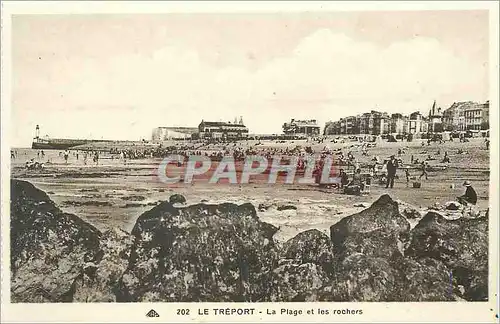 Cartes postales Le Treport La Plage et les rochers