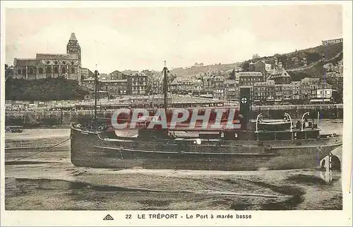 Cartes postales Le Treport Le Port a maree basse Bateau