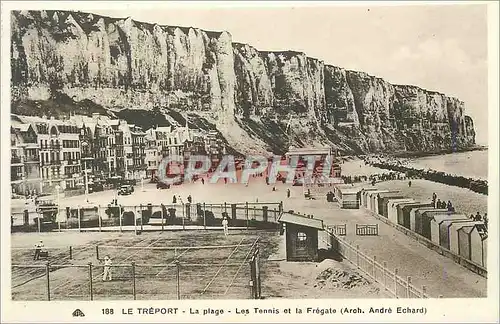 Cartes postales Le Treport La plage les Tennis et la Fregate (Arch Andr� Echard)