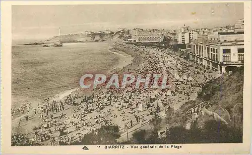 Ansichtskarte AK Biarritz Vue generale de la Plage