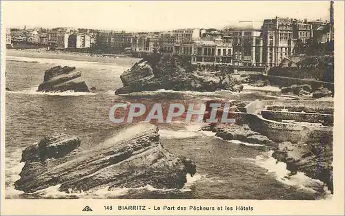 Cartes postales Biarritz Le Port des Pecheurs et les Hotels