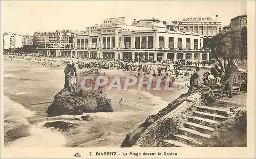 Cartes postales Biarritz La Plage devant le Casino