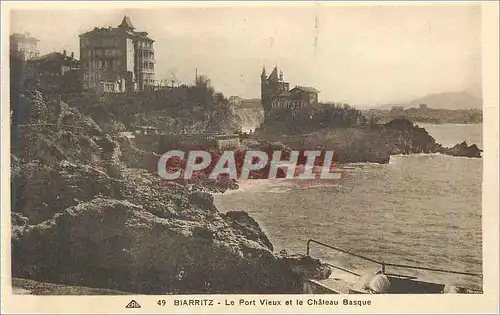 Ansichtskarte AK Biarritz Le Port Vieux et le Chateau Basque