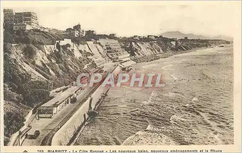 Ansichtskarte AK Biarritz La Cote Basque Les nouveaux bains nouveaux amenagements et la Rhune