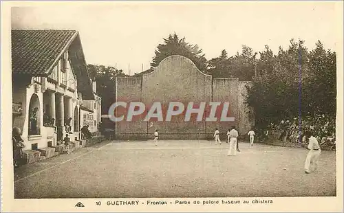 Cartes postales Guethary Fronton Partie de pelore basque au chistera