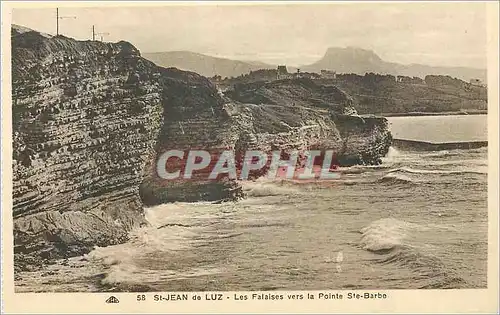 Cartes postales St Jean de Luz Les falaise vers la Pointe Ste Barbe