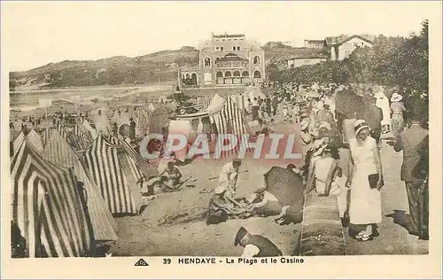 Cartes postales Hendaye La Plage et le Casino