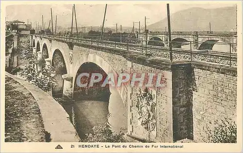 Ansichtskarte AK Hendaye Le Pont du Chemin de Fer International