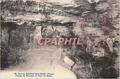Cartes postales Grottes d'Arcy sur Cure (Yonne) Passage de Monsieur et Trou du Diable