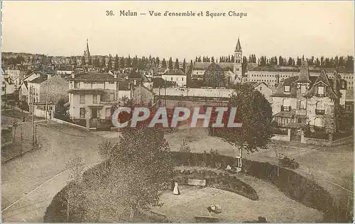 Cartes postales Melun Vue d'ensemble et Square Chapu