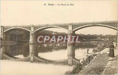 Cartes postales Melun Le Pont du Mee Peche Enfants