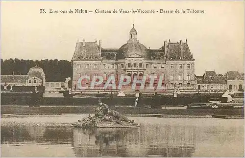 Cartes postales Environs de Melun Chateau de Vaux le Vicomte Bassin de la Tritonne