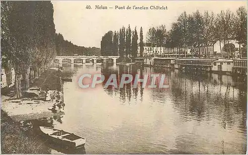 Cartes postales Melun Pont de l'ancien Chatelet Lavandieres