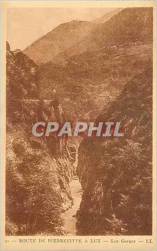 Cartes postales Route de Pierrefitte a Luz Les Gorges