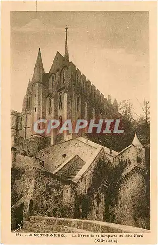 Ansichtskarte AK Le Mont St Michel La Merveille et Remparts du cote Nord (XIIIe siecle)