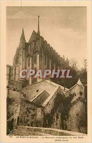 Cartes postales Le Mont St Michel La Merveille et Remparts du cote Nord (XIIIe siecle)