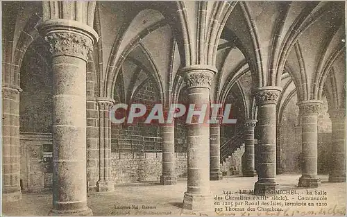 Ansichtskarte AK Le Mont Saint Michel La Salle des Chevaliers (XIIIe siecle) Commencee en 1215 par Raoul des Isie