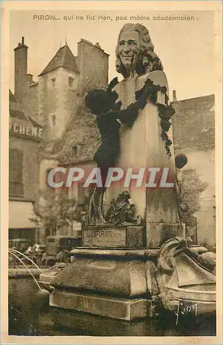 Cartes postales Dijon (Cote d'Or) Place des Cordeliers Monument Prion Piron qui ne fut rien pas meme academicien