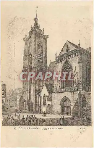 Ansichtskarte AK Colmar (1860) L'eglise St Martin