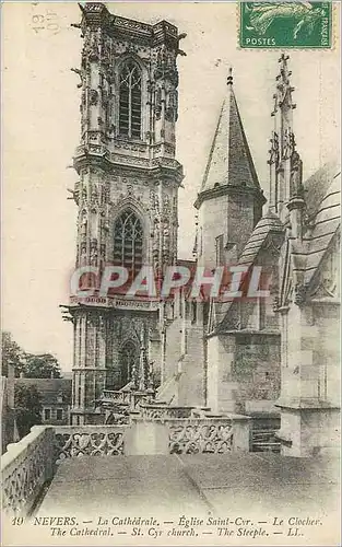 Ansichtskarte AK Nevers La Cathedrale Eglise Saint Cyr Le Clocher