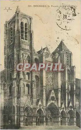 Cartes postales Bourges Facade de la Cathedrale