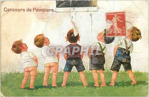 Cartes postales Concours de pompiers Enfants