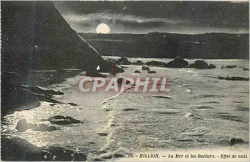 Cartes postales Hillion La Mer et les Rochers Effet de nuit