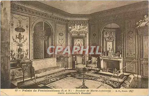 Cartes postales Palais de Fontainebleau (S et M) Boudoir de Marie Antoinette
