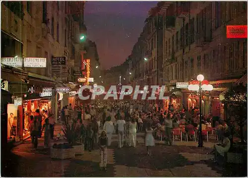 Cartes postales moderne Nice Rue pietonne la nuit La Cote d'Azur