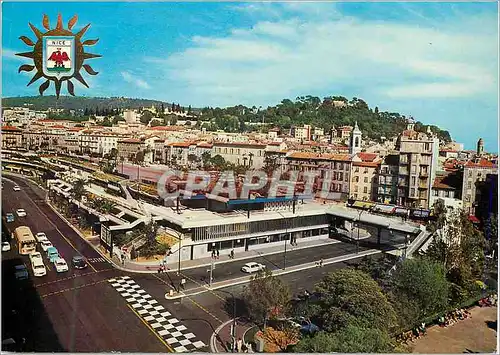 Moderne Karte Nice (Alpes Maritimes) Cote d'Azur La Promenade du Paillon et le Vieux Nice