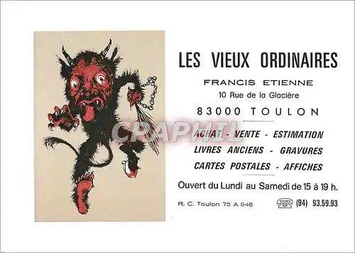 Cartes postales moderne Les Vieux Ordinaires Francis Etienne Diable Rue de la Glaciere