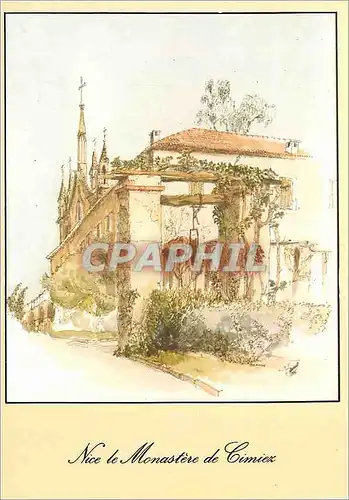 Cartes postales moderne Nice le Monastere de Cimier Dessin d'apres nature par M Perreard