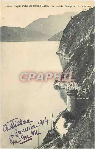Cartes postales Ligne d'Aix les Bains a Culoz Le Lac du Bourget et les Tunnels