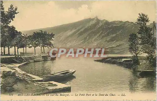 Ansichtskarte AK Aix les Bains Le Lac du Bourget Le Petit port et la Dent du Chat