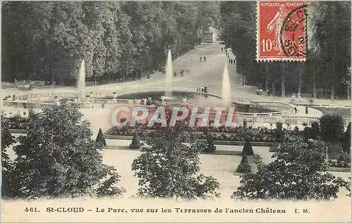 Cartes postales St Cloud Le Parc vue sur les Terrasses de l'ancien Chateau