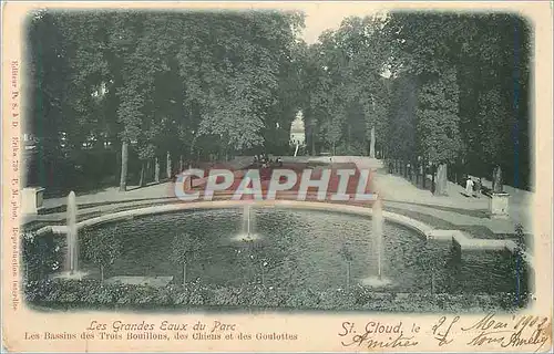 Ansichtskarte AK Les Grandes Eaux du Parc Les bassins des Trois Bouillons des Chiens et des Goulottes